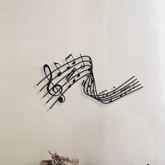 Déco murale en métal notes de musique