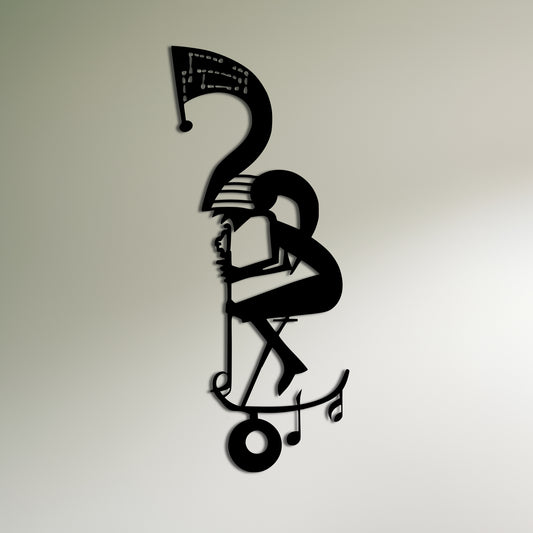 Kokopelli Play Flute with Musical Notes Wall Decor