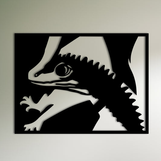 Lizard Dressed as Seahorse Metal Wall Art