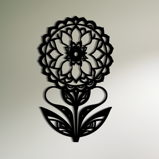 Lotus Bloom Art Nouveau Inspired Metal Wall Art