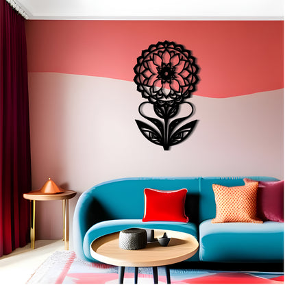Lotus Bloom Art Nouveau Inspired Metal Wall Art