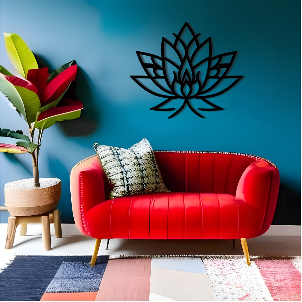 Lotus Lineart: A Fusion of Spiritual Symbols for Wall Decor