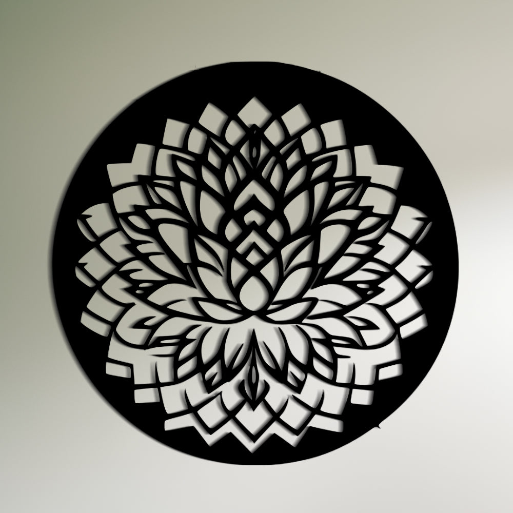 Lotus Pose Round Metal Wall Art