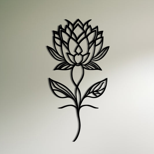 Lotus Yantra - ミニマリスト メタル ウォール アート