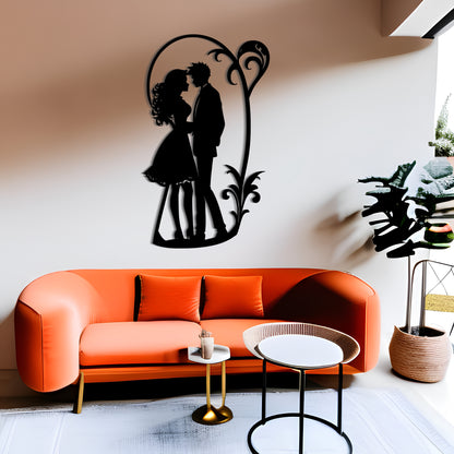 Enchanting Silhouette of a Couple Metal Wall Art