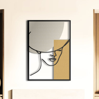 Woman Line Metal Wall Art