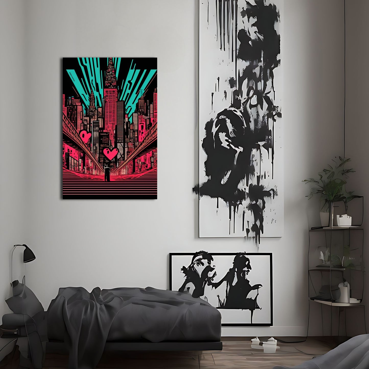 ネオン夜景の愛 - ダン・マムフォードにインスピレーションを得たメタルポスター