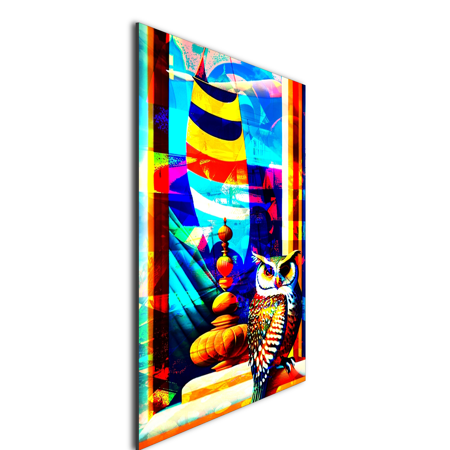 Owl on Ledge Metal Poster