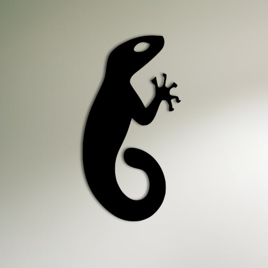 Art mural en métal bébé gecko uni