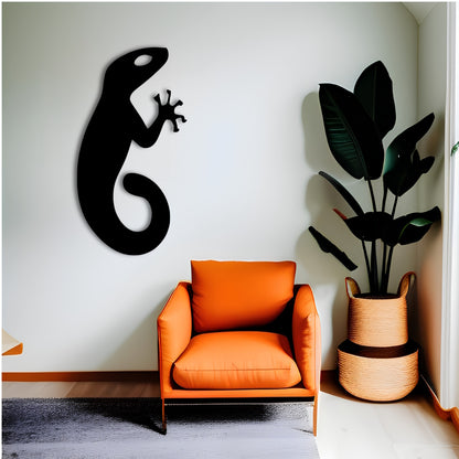 Schlichter Baby-Gecko-Metall-Wand-Kunst