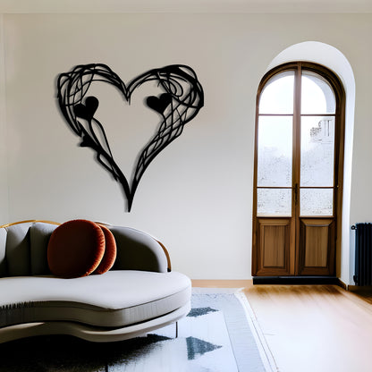ロマンチックなハート型の壁飾り