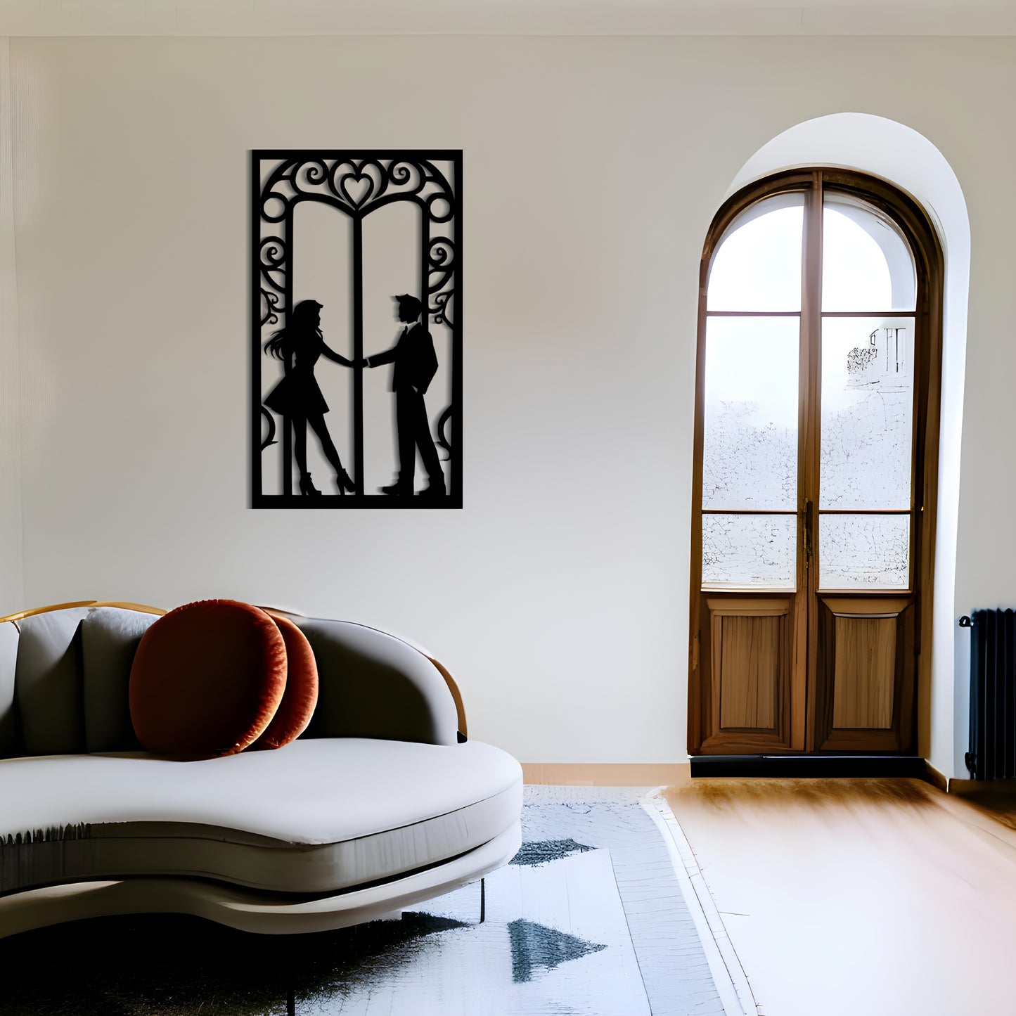 Romantic Silhouette of a Man and a Woman Wall Decor