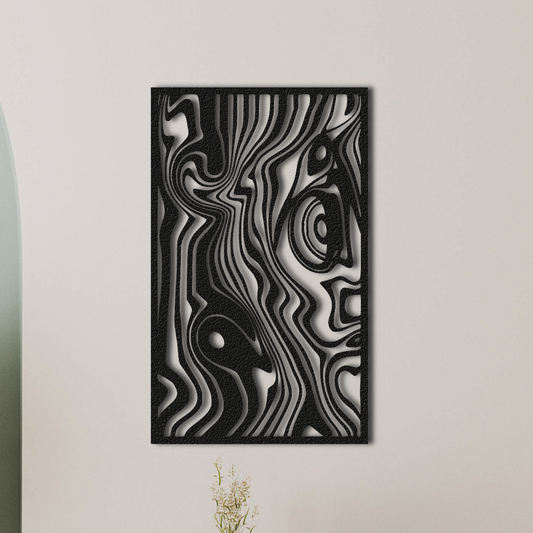 抽象的な波の金属の壁の芸術