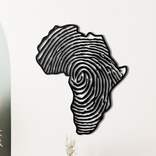 טביעת אצבע אפריקה מתכת קיר אמנות