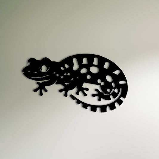Gefleckter Gecko Metall Wandkunst