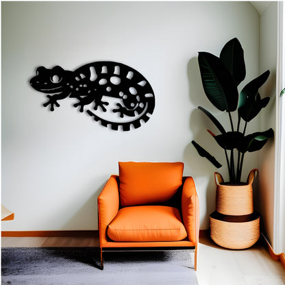 Gefleckter Gecko Metall Wandkunst
