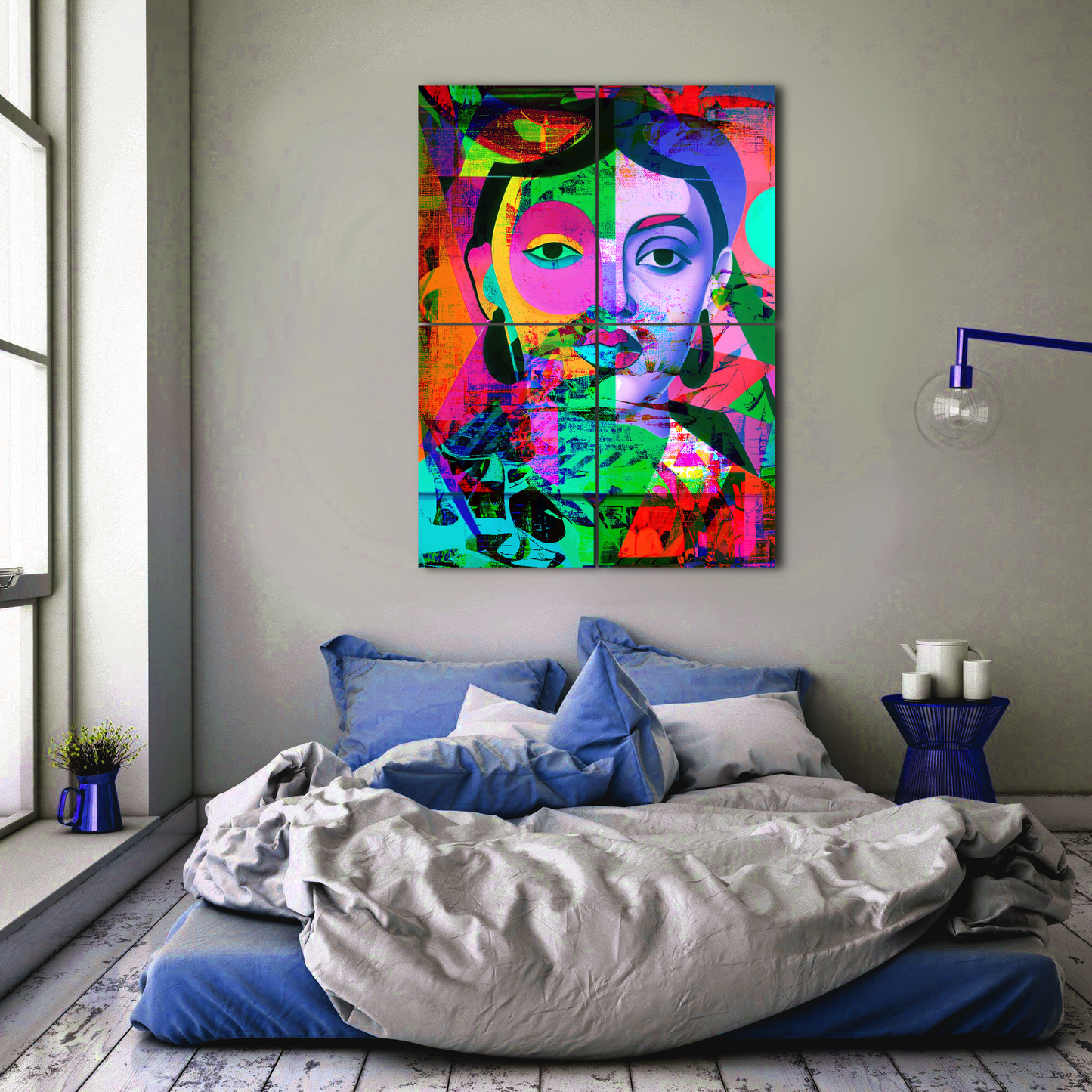 Innocence in Color: Abstract Portrait of a Woman Metal Poster
