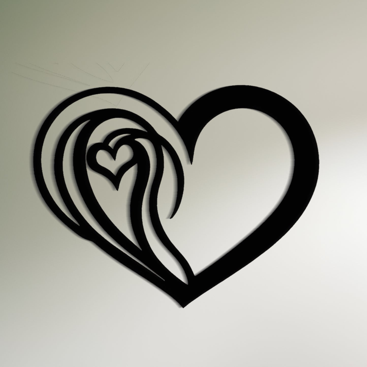 Swirly Heart Silhouette Wall Art