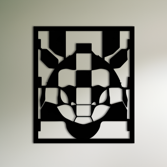 Symmetrische abstrakte Gecko-Kopf-Metallwandkunst