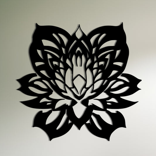 対称的な蓮の花のウォールアート