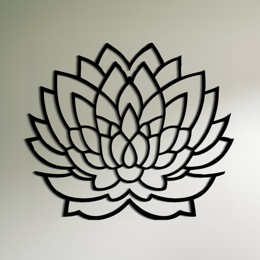 אמנות קיר פרחי לוטוס סימטרית