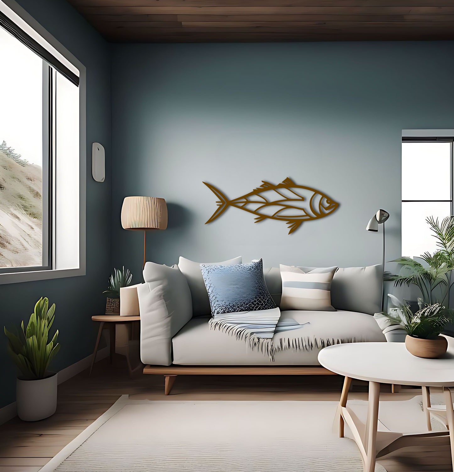 マグロの魚のライン アート - 海愛好家への完璧なギフト