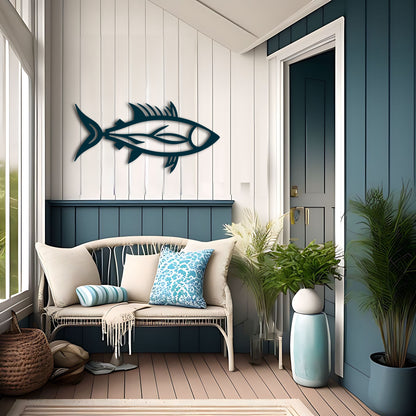 Tuna Fish Line Art - A Stunning Gift for Fishing and Ocean Lovers