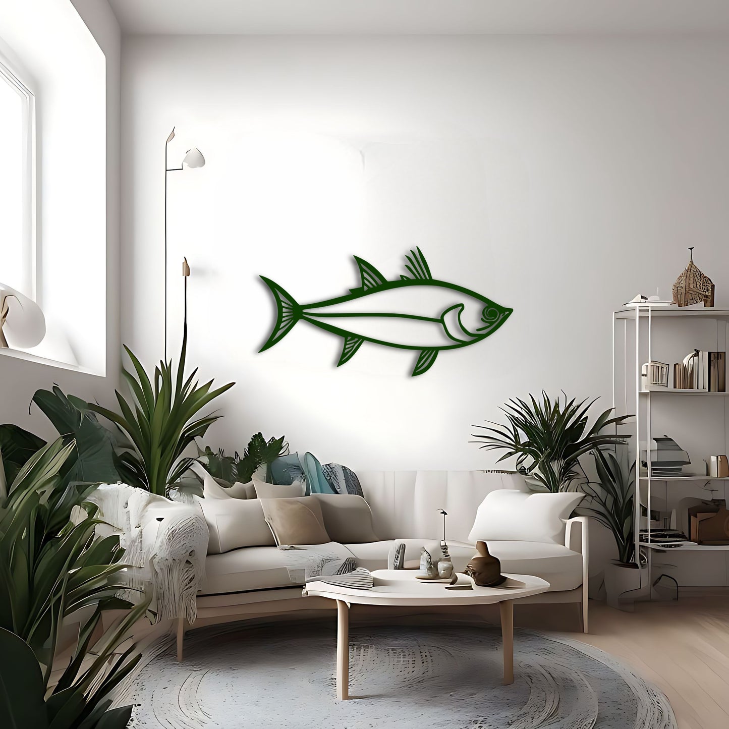 Tuna Fish Line Art - Unique Metal Wall Art for Fishing Enthusiasts