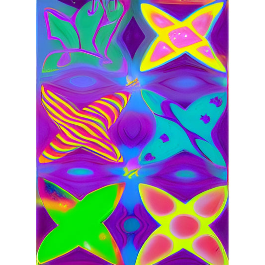 Rainbow Chaos Abstraction Indie Aesthetic Metal Poster