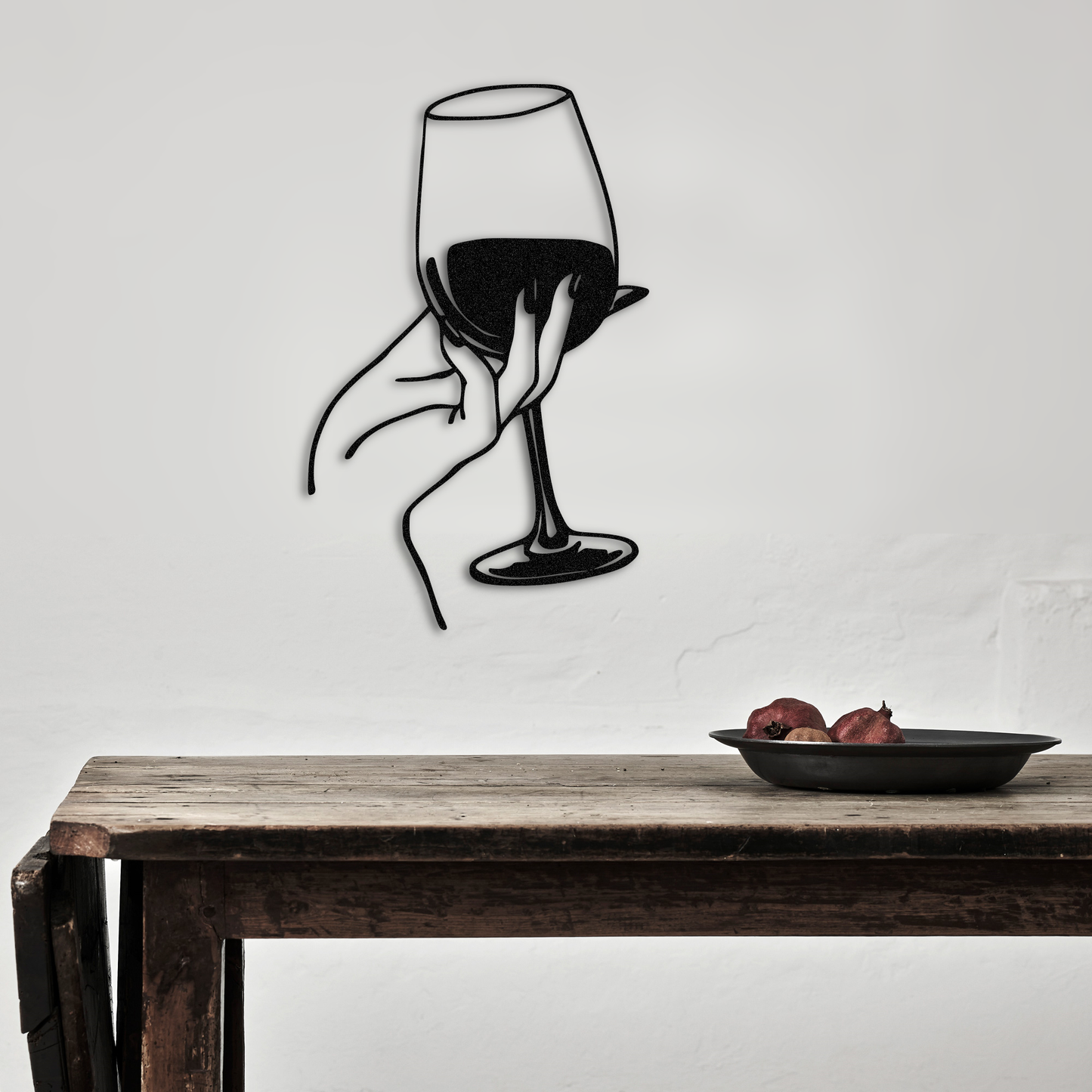 Décoration murale en métal pour femme amateur de vin