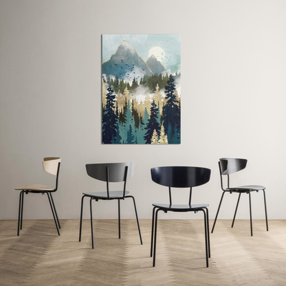 Pines and Mountains Metal Poster