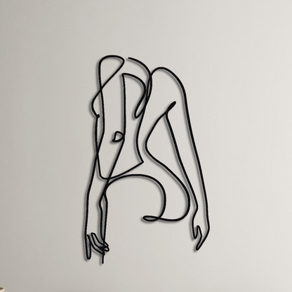 Woman Back Line Metal Wall Art