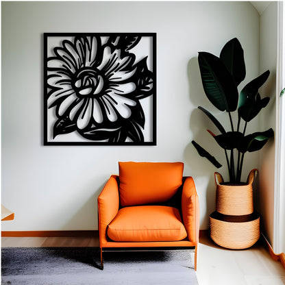 Flower v3 Wandkunst aus Metall für Wohnzimmer 