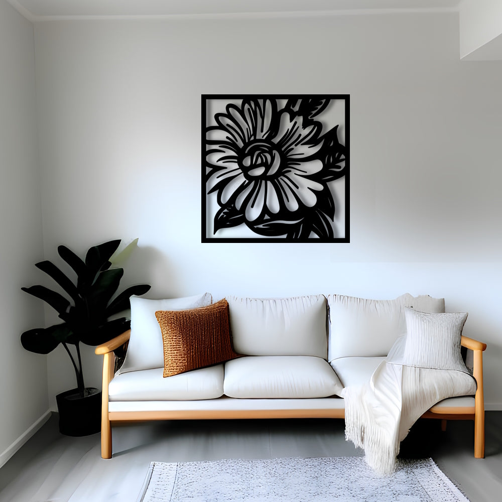 Flower v3 Wandkunst aus Metall für Wohnzimmer 