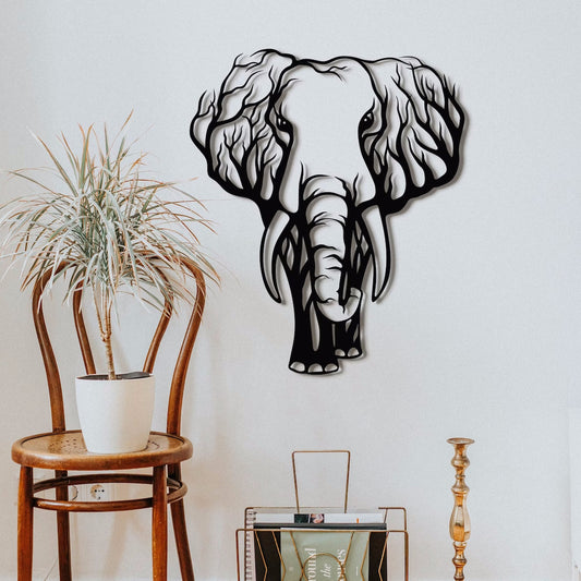 Art mural en métal éléphant