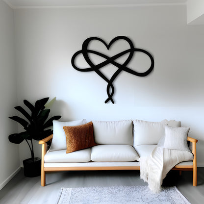 Déco murale en métal doré Infinity Heart