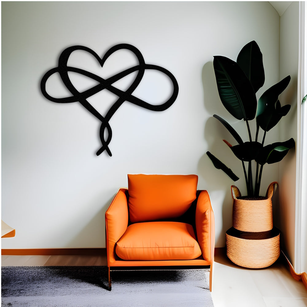 Infinity Heart Gold Metal Wall Art