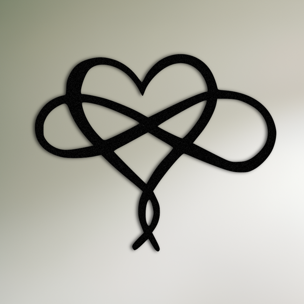 Infinity Heart Gold Metal Wall Art