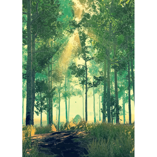 Forest Sunshine Metal Poster