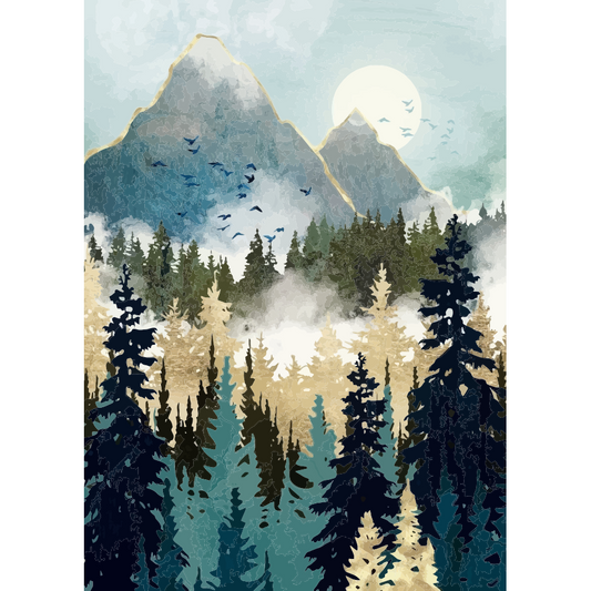 Pines and Mountains Metal Poster