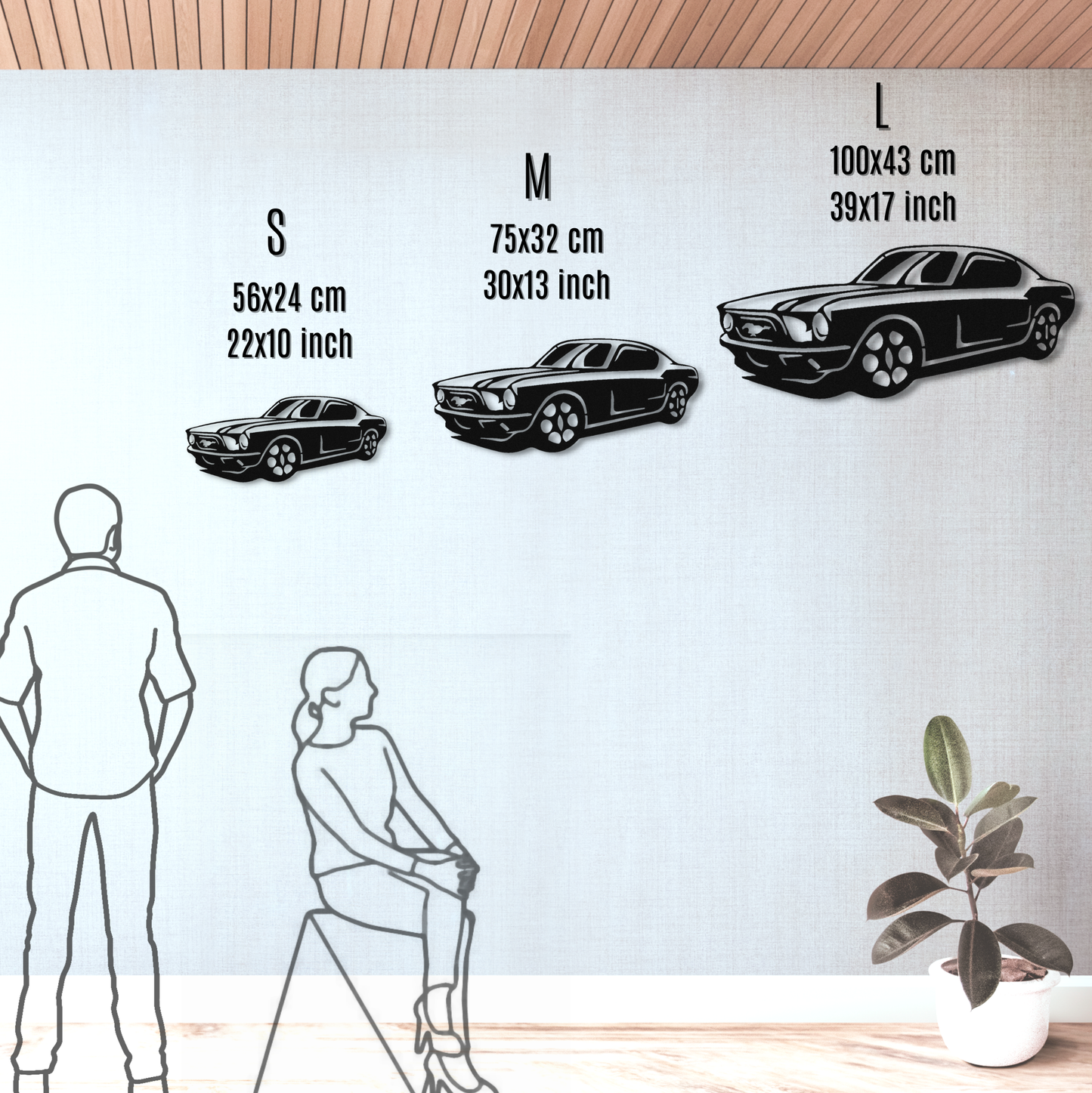Ford Mustang Metall Wandkunst für Garage