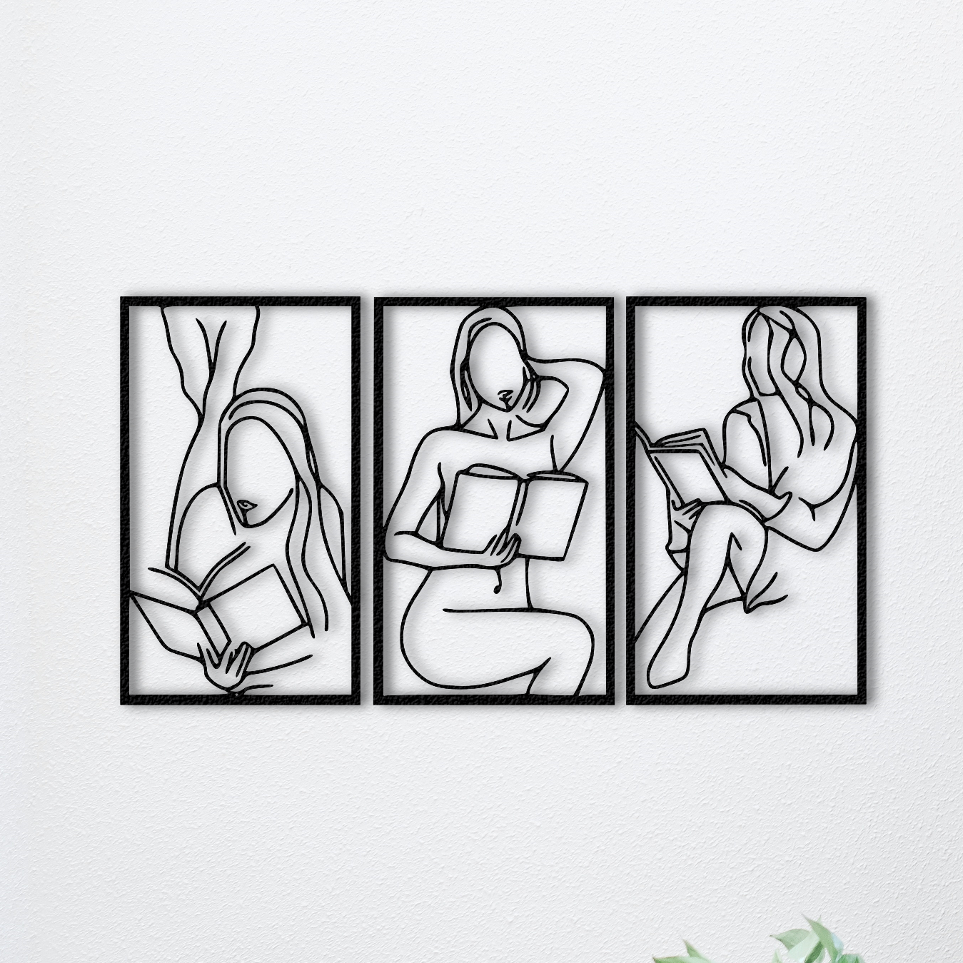 Bookish Metal One Line Metal Wall Art