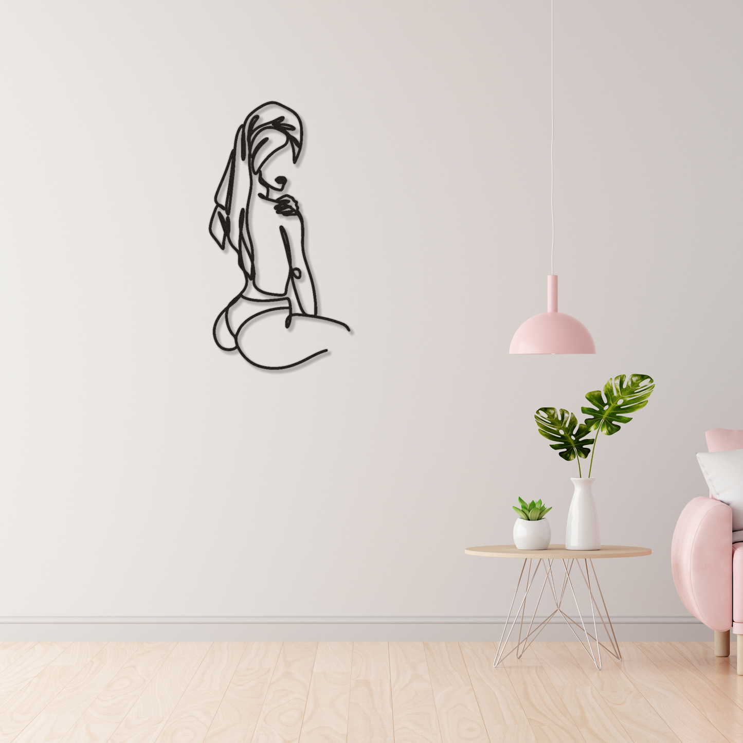 Déco murale en métal Femme avec serviette